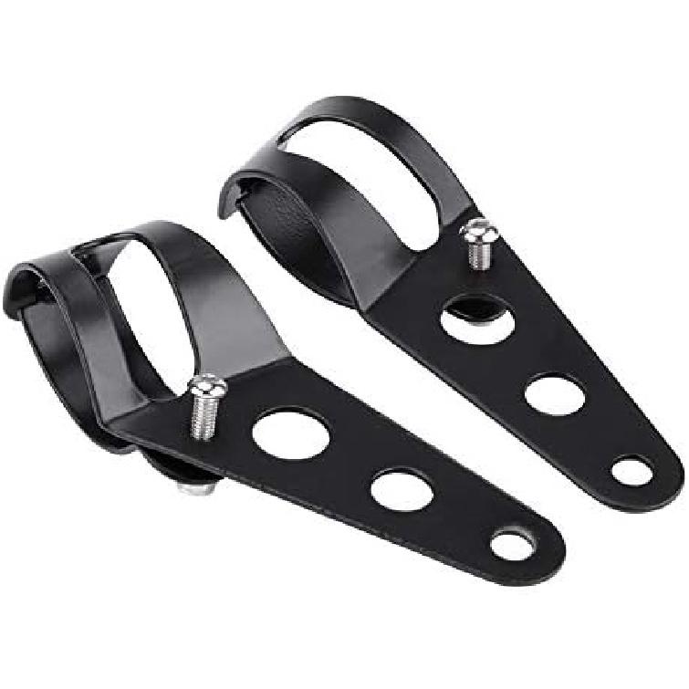 KIMISS Fork Headlight Mounting Bracket, 35-43mm Motorcycle Headlight Mount Bracket Fork Tube Clamp Kit Black for Chopper Cafe Racer
