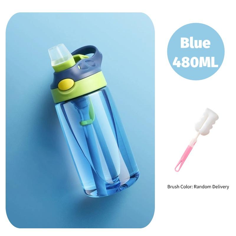 480ML Baby Feeding Cup Leakproof Water Bottle with Straw Portable Travel Gym Camping Bottle Juice Drinking Bottle for Children