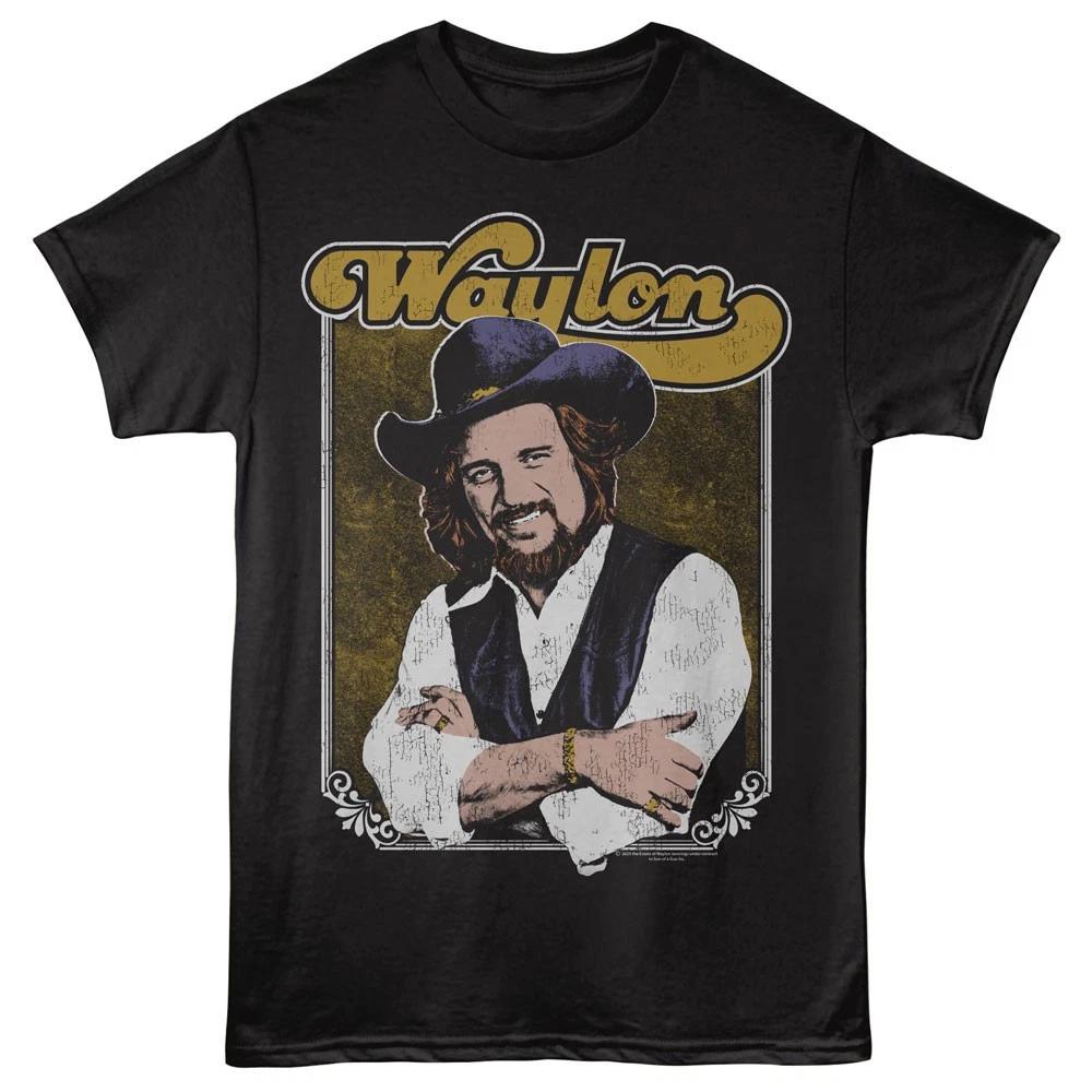 Waylon Jennings Outlaw Country Singer Folded Arms Vintage Photo Men s T shirt S