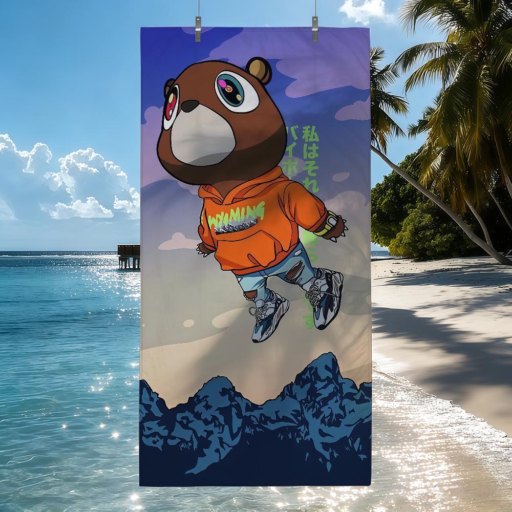 Singer K-Kanye Dropout Bear Towel Quick Drying Beach Towels Are Suitable For Swimming Pools Camping Yoga And The Gym