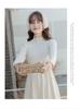 Petite Women's Winter Base Layer French Knitted Wool Long Dress Skirt, 2025 Style.