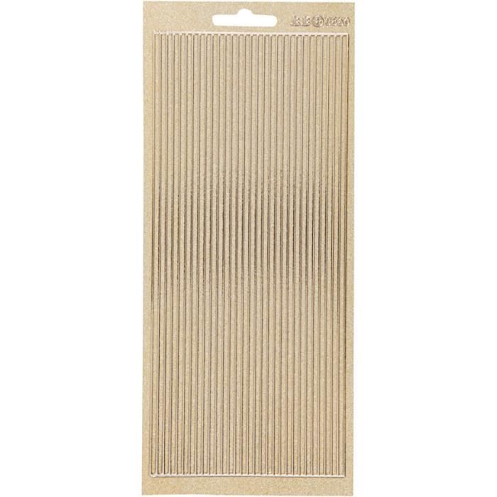 Autocollants - Doré clair - Rayures verticales - 1 pce - Mixte - Adulte