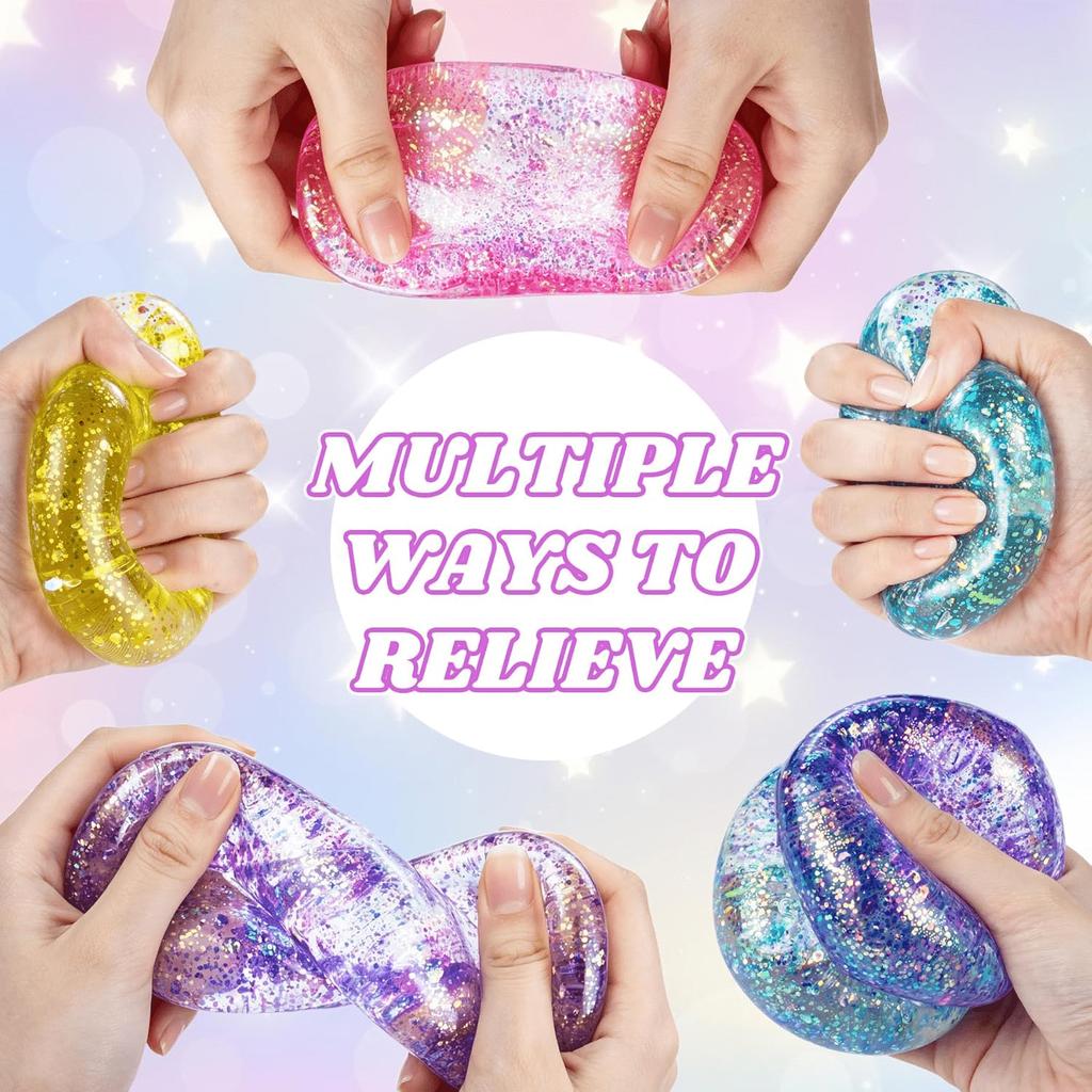 Eiswürfel-Quetschspielzeug in Flash-Würfel-Form mit schwebendem Glitzer, weiche Textur, toll für den Schreibtisch, persönliches Geschenk oder Weihnachtsgeschenk