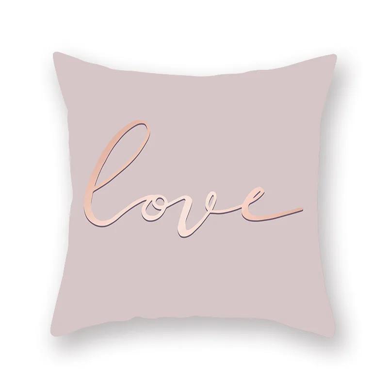 Rose Gold Abstract Printing Throw Pillow Cover Living Room Sofa Office Car Seat Lumbar Cushion   Home Decoration