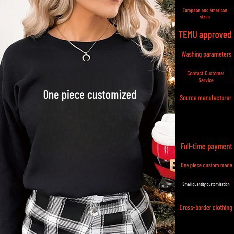 

Round Neck Plain Light Sweatshirt - Customizable Single Piece XXL
