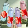 1PC Fresh Red Strawberry 750ml Color Plastic Sports Water Bottle Leakproof Flip Straw Lid Suitable for Sports Office Home Use