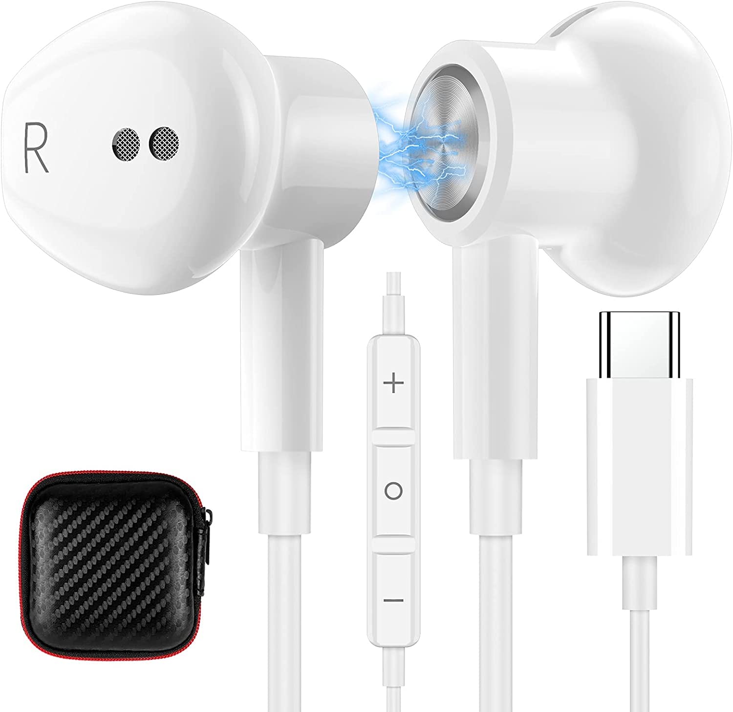 

MACLE Type-C Earphones with Mic, Wired, Calling, Deep Bass, Magnetic, Compatible with iPhone 16 Pro Max Plus, iPad Pro Mini 6 (10th Generation),