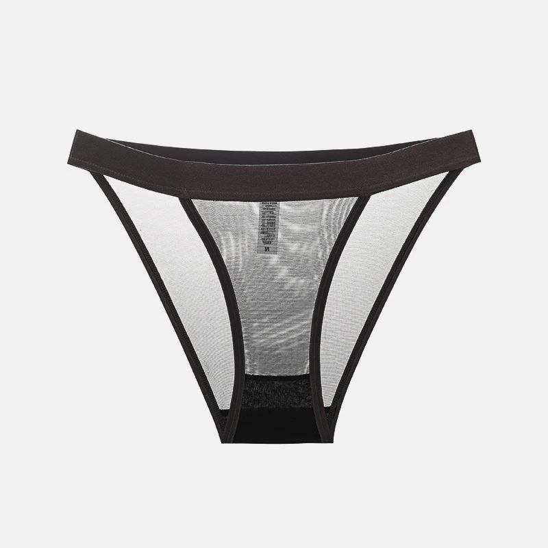 Women's Panties Transparent Silk Belt T-back Woman Underwear See-Through Low Waist Briefs Female Lingerie Sexy Temptation