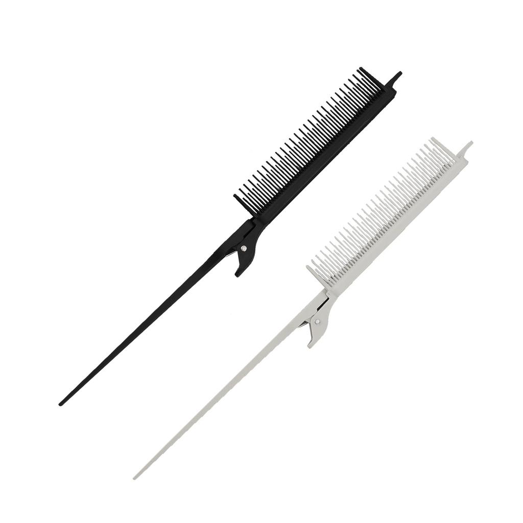 2pcs Highlight Clip Comb Multipurpose Hair Dyeing Section Rat Tail Comb Brush Styling Tools for Hair