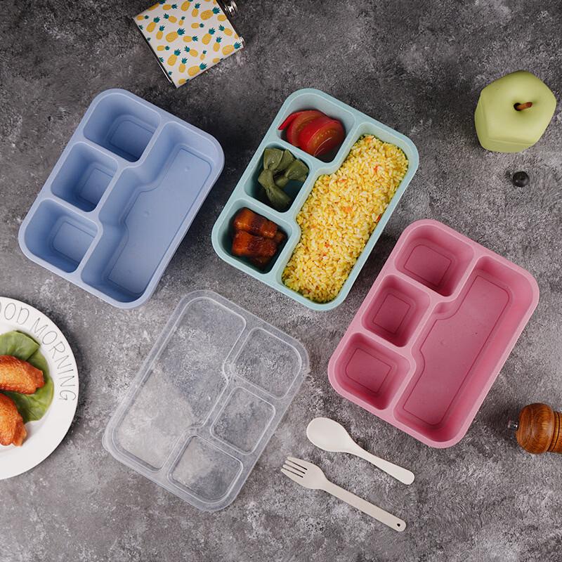 Japanese Style Wheat Straw Divided Lunch Box