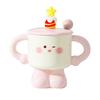Creative Ceramic Cup with Lid Spoon Mug Small Cute Cup for Girls and Boys Gift Birthday Gift Milk Cup