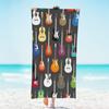 Mikrofaser Buntes Gitarren Bass Dickes Strandtuch Übergröße, Schnelltrocknendes Badetuch Groß, Saugfähiges Handtuch für Badezimmer für Damen, Herren