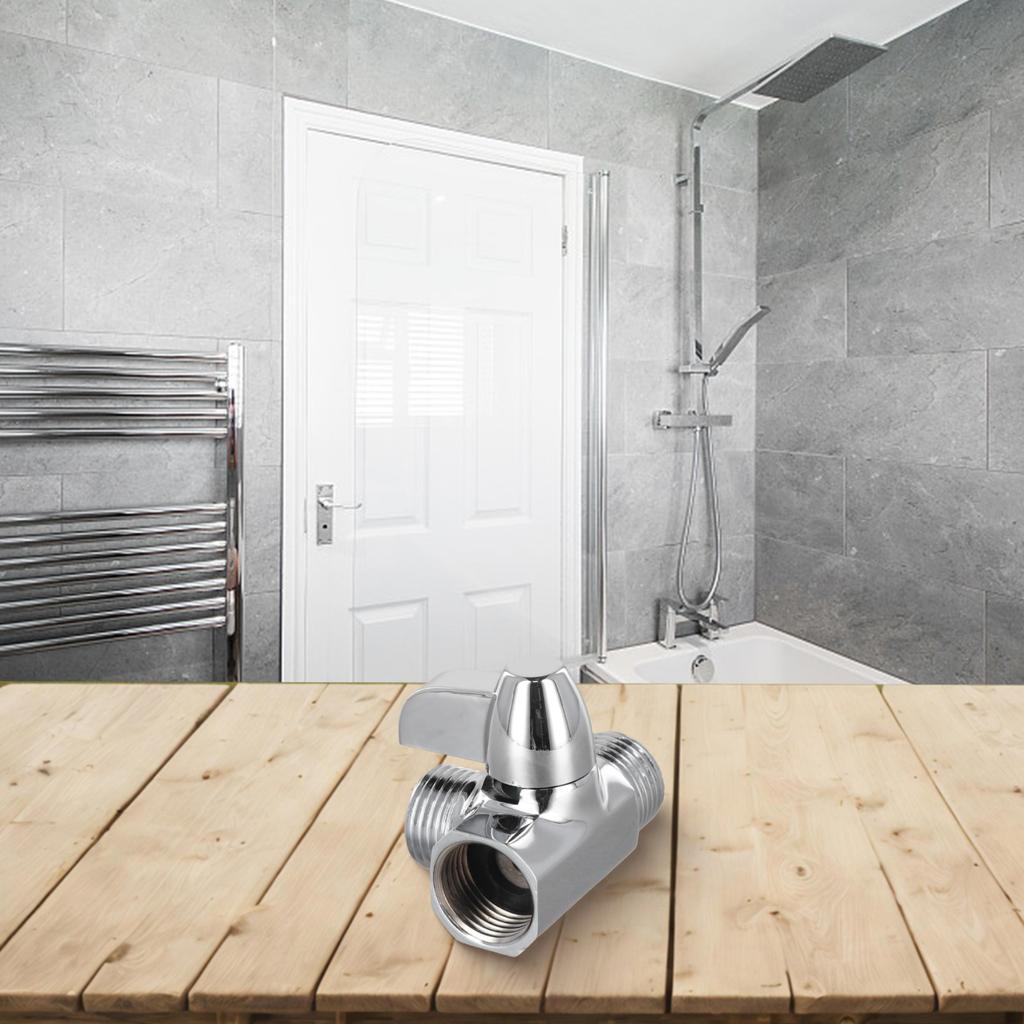 1 X Diverter Valve T Shape Three Way Wall-Mount G1/2 Inch Plating Shower Faucets Faucets High-Quality Materials