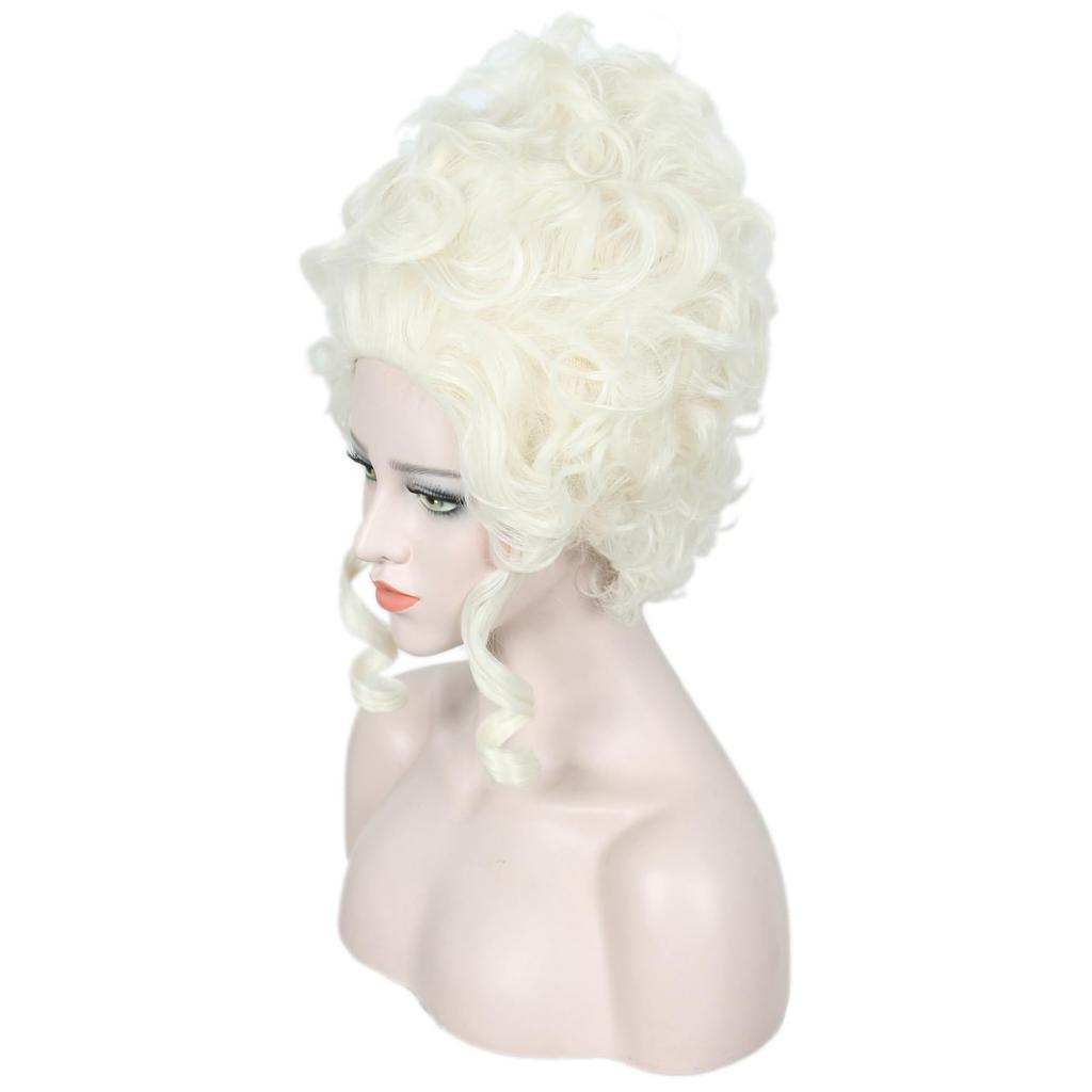 Linfairy Game Cosplay Wig, Heat Resistant, Costume Accessory, Festival Cosplay Wig, Medieval Palace Style, Aristocratic Style, White Blonde Curls