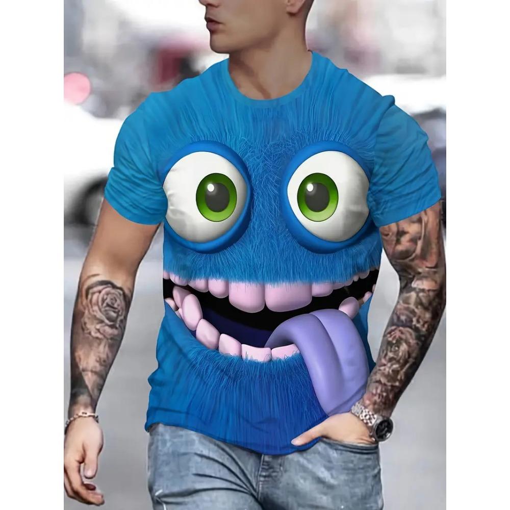 Funny Animal Cat 3D Print Men's T-Shirt Summer Harajuku Animal Graphic T Shirts Outdoor Casual Plus Size Tees Top Women Clothing