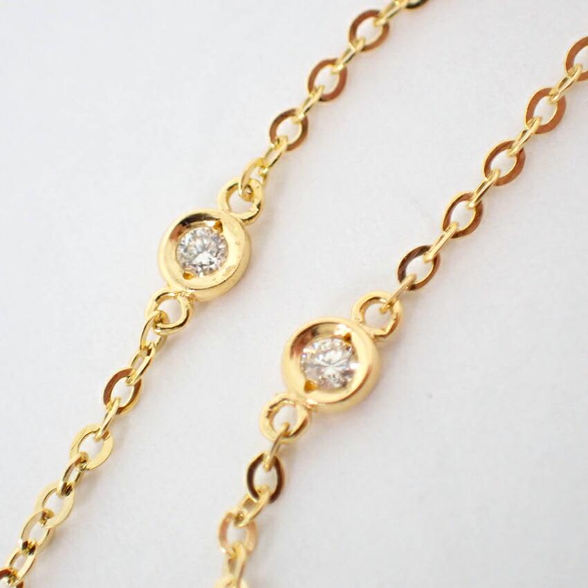 [Used] K18 Diamond Necklace/j59-3