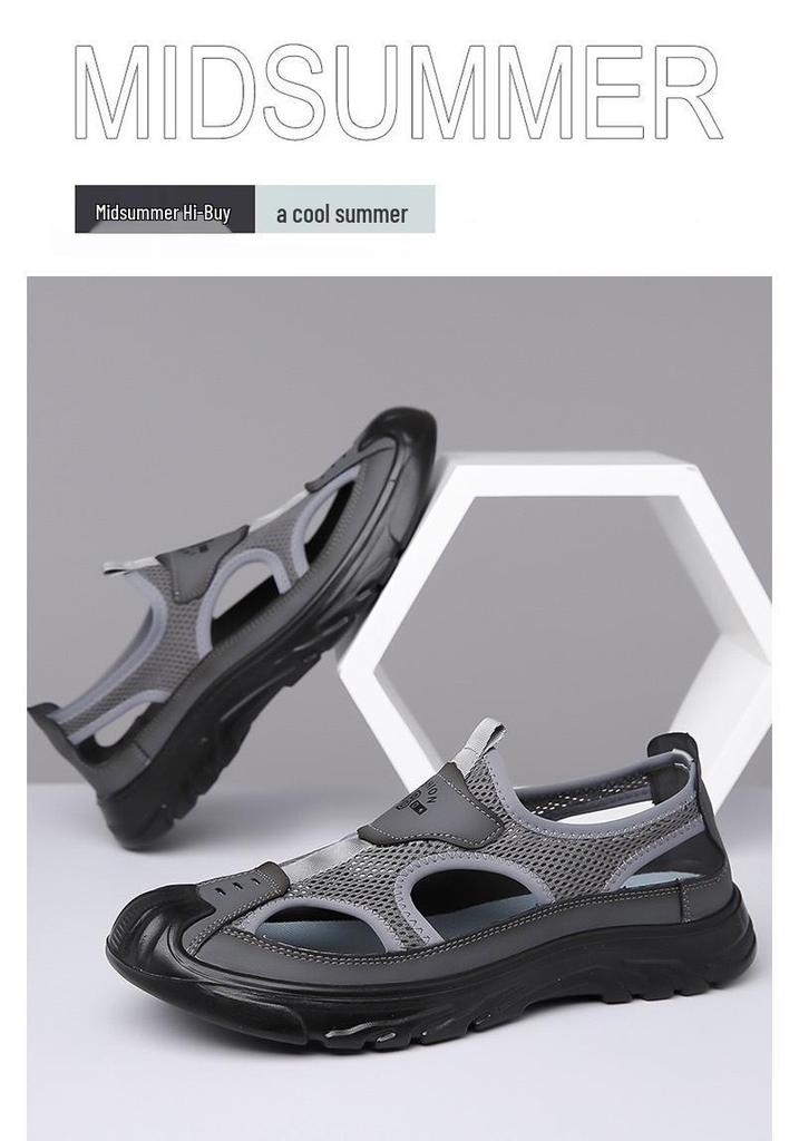 Men's Summer Cool PVC Mesh Sandals - Non-Slip Beach & Outdoor Casual Footwear