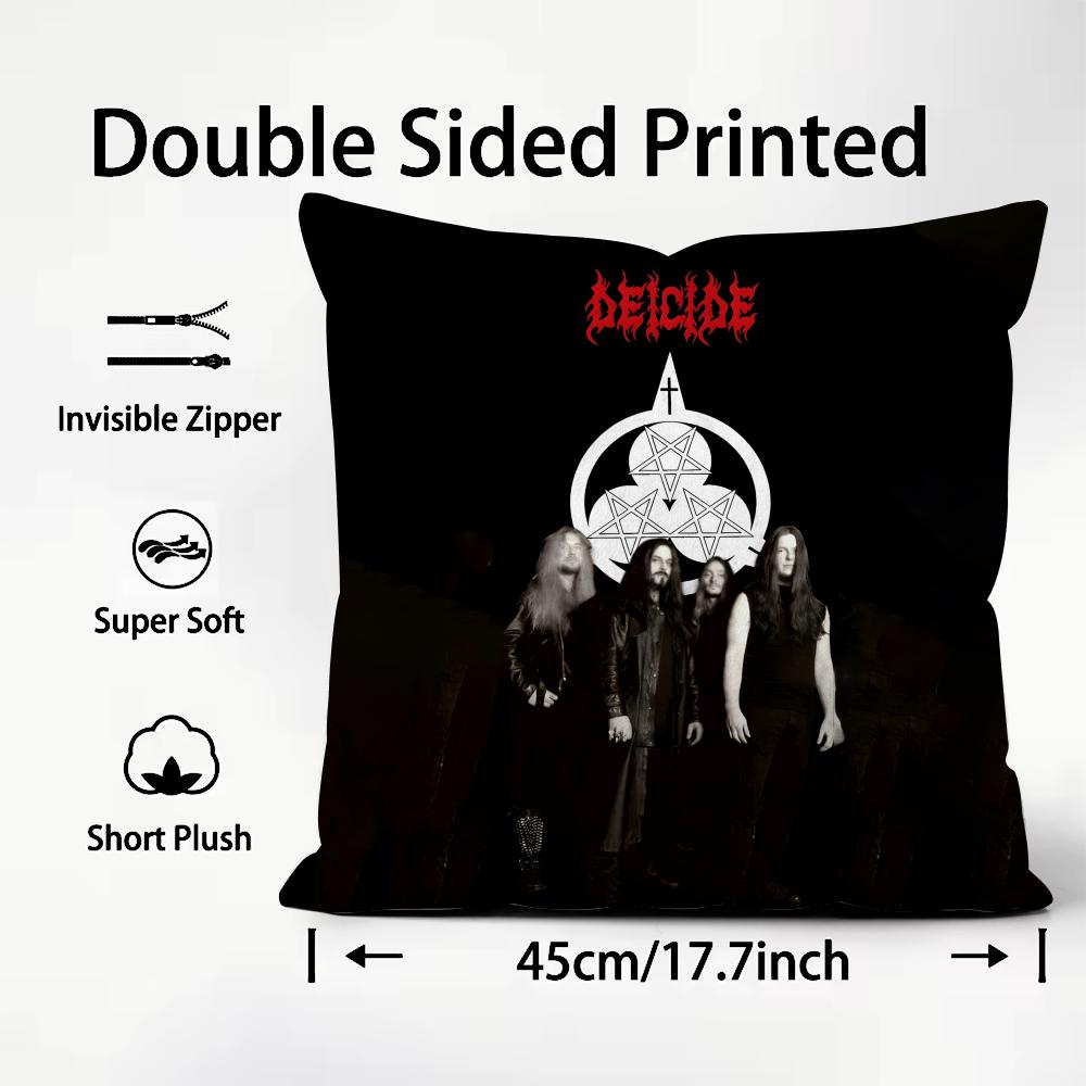 

DDEICIDE Band Cushion Cover Plush Fabric Soft DoubleSided Printed Sofa Warm Winter Home Child Gift Pillow Case 30x30cm