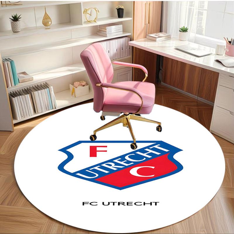 FC Utrecht Print Round Rug, Washable Floor Carpet, For Entryway Dorm Laundry Room Office Study, Home Decor Birthday Christmas Gift
