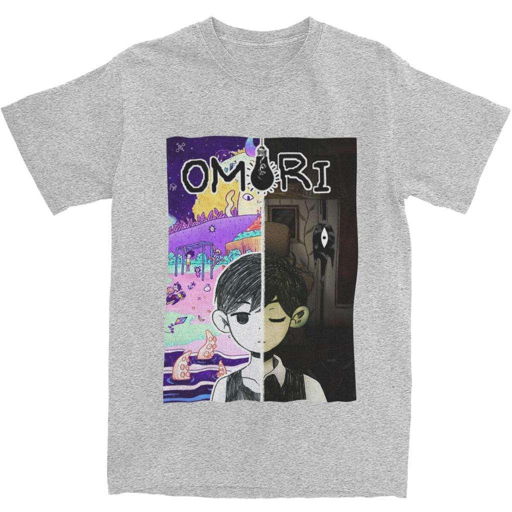 Anime Game Omori TShirt Unisex Y2K Retro 100 Cotton T Shirts Summer Crew Neck Harajuku Tee Shirt Wholesale Big Size Tops
