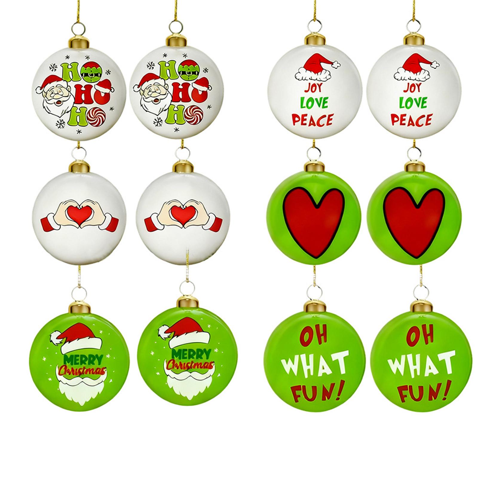 

12 Christmas Sphere Ornaments, 2.36-inch Sparkly Hanging Christmas Balls, Suitable For Christmas Tree Decorations, Home Holiday Party Decorations One Size
