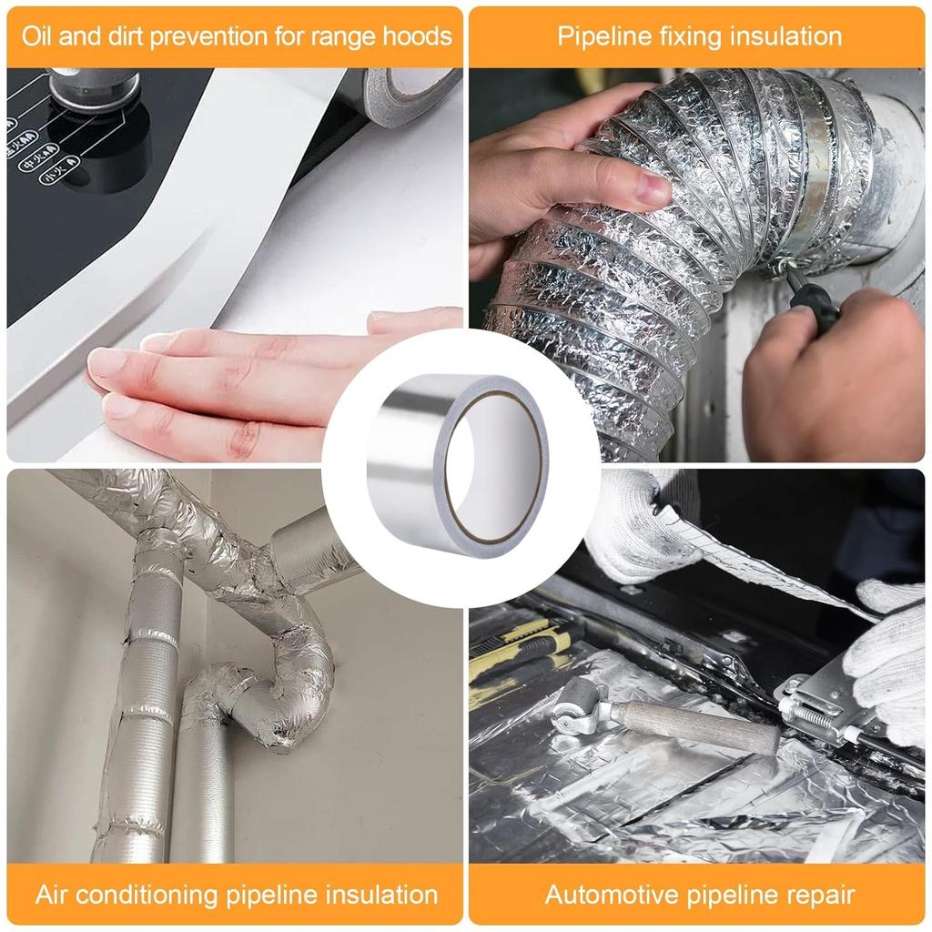 Aluminiumfolienband Silber Hitzebeständig Auslaufsicher Klebstoffe Flicken Reparatur Anti-Leckage Gewebeklebeband Küche Wasserdichte Aufkleber