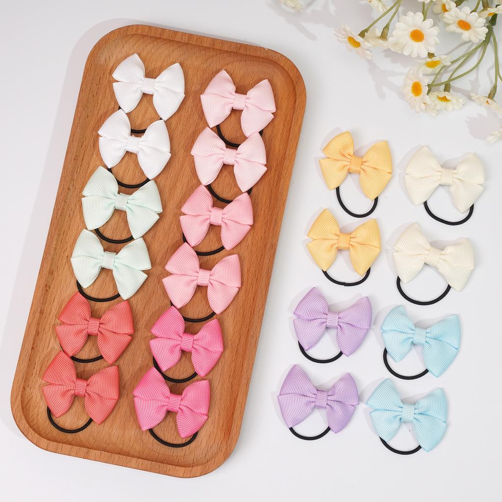 20/40/50 Pcs 2" Grosgrain Ribbon Pigtail Hair Bows Elastic Hair Ties Hair Bands Holders Hair Accessories for Baby Girls Infants