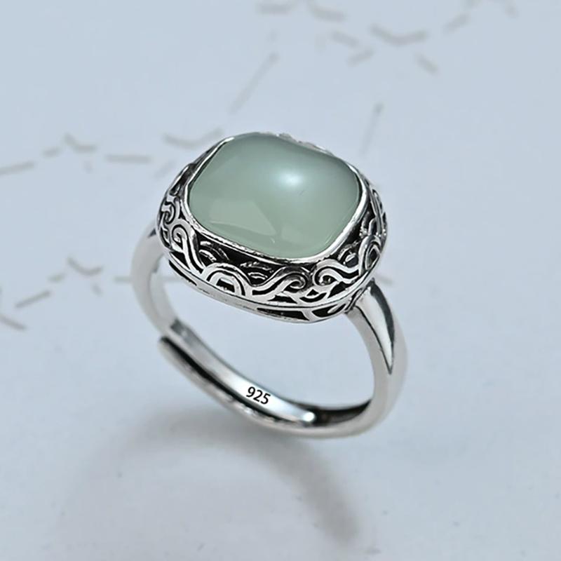 PANJBJ 925 Sterling Silver Four-pointed Star Shining Zircon Ring High-end Personalized Opening Adjustable Jewelry