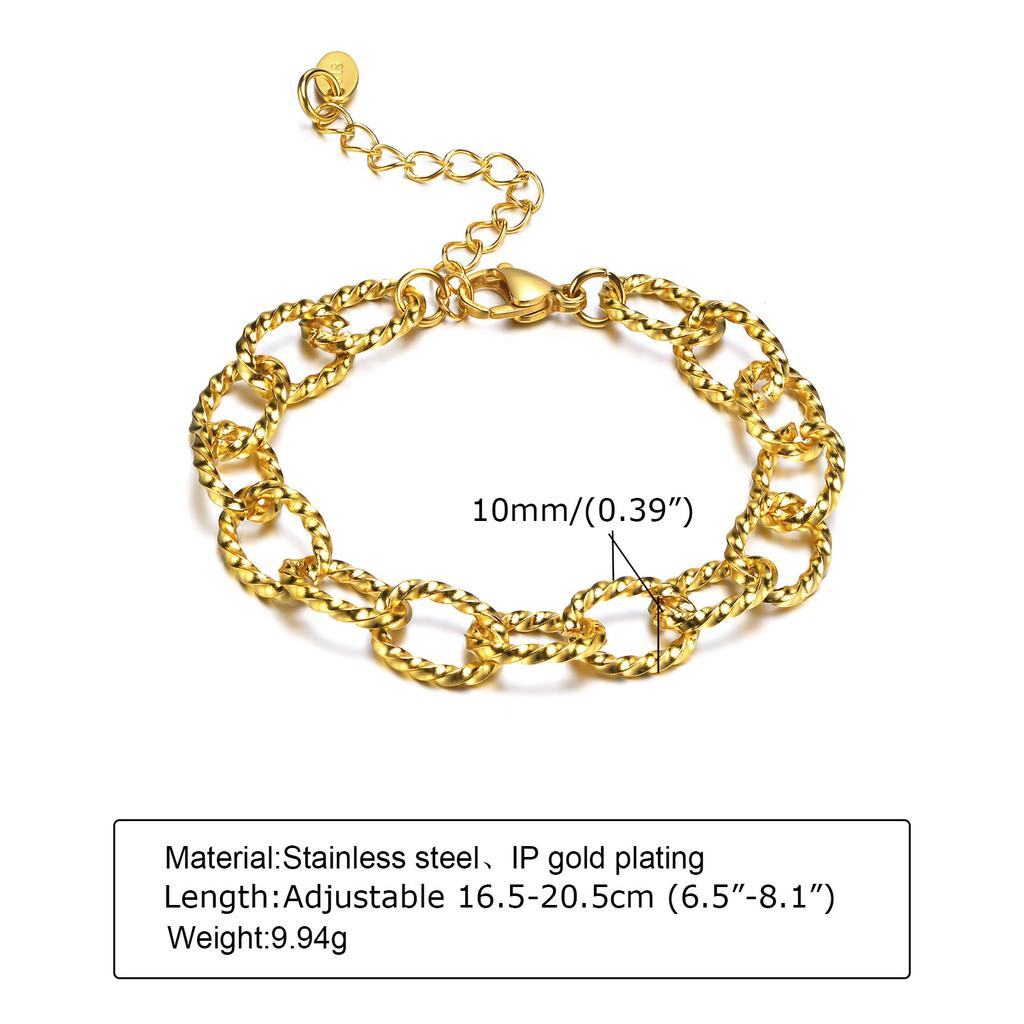 Bracelet Stainless Steel Bracelet Women'S Bracelet Zircon Coarse Chain Jewelry, Accessories