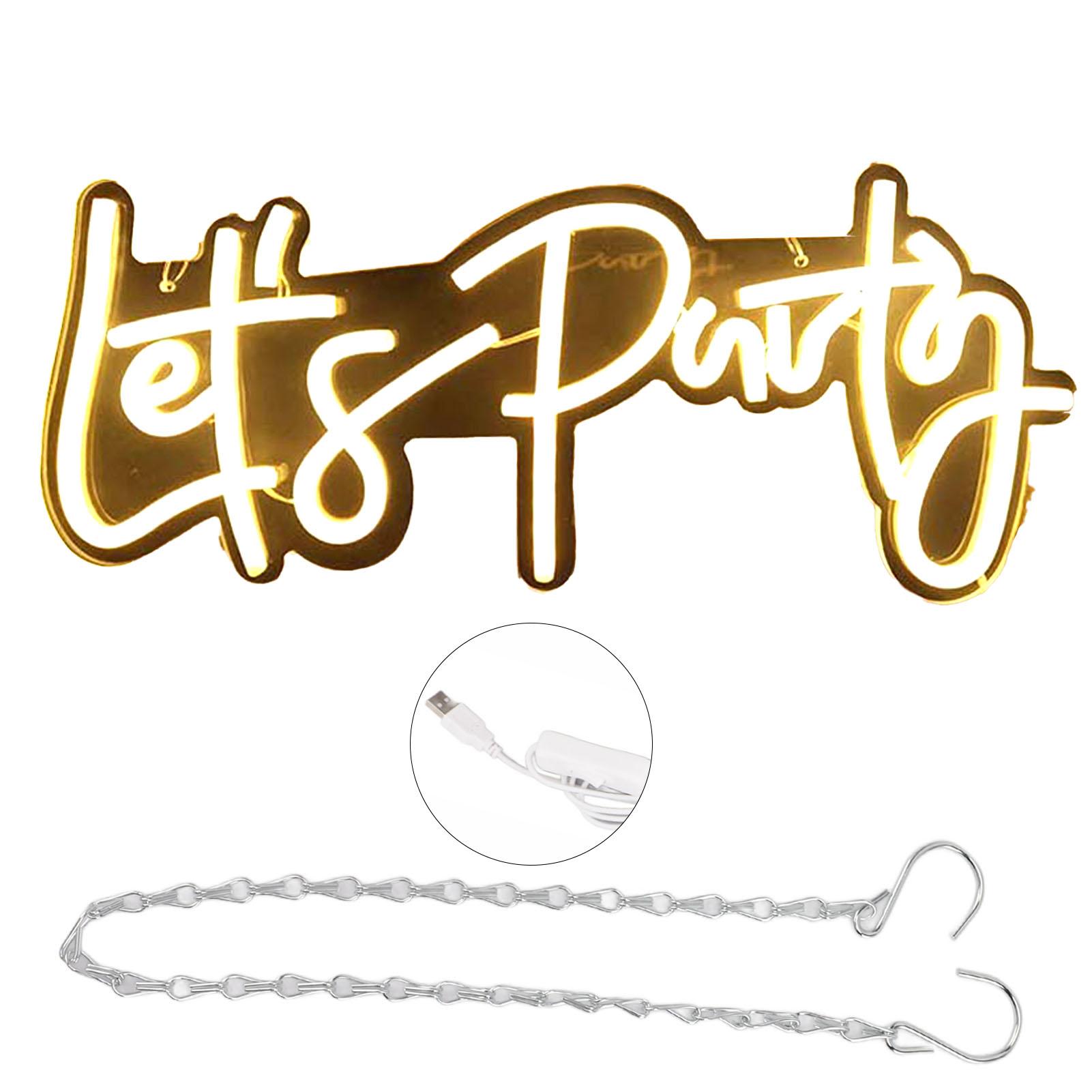 

Неоновая вывеска для вечеринки с питанием от USB, высокопрозрачная акриловая подложка, светодиодная неоновая вывеска на стену для