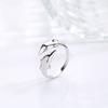 Echter 925er Silber Glatte Oberfläche Niedliches Tier Delfin Verstellbarer Ring Feiner Schmuck Für Frauen Party Bijoux Geschenk