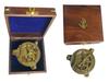 Vintage Brass Compass Sundial with Sheesham Wooden Box