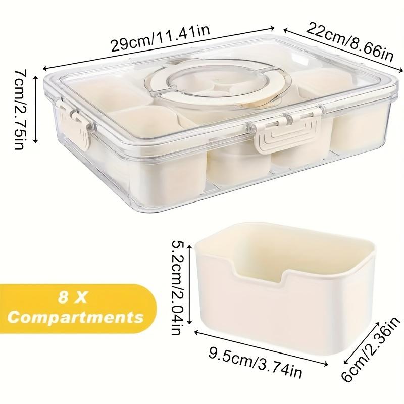 8 Grids Divided serving Tray storage Box Kitchen Portable Sub-formatSeasoning Separator Box Fresh-keeping Snack Fruits Food Box