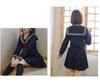 Aculldo Sailor Navy Long Short Long Cosplay Three White Open Authentic Perfect for Cultural School School Uniform Size Uniform, Blue, Sleeves,