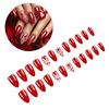 24 Pcs Glittering Full Cover Stick on Nail Valentines Day False Nail Press On Nail Almond Shape Artificial Nail