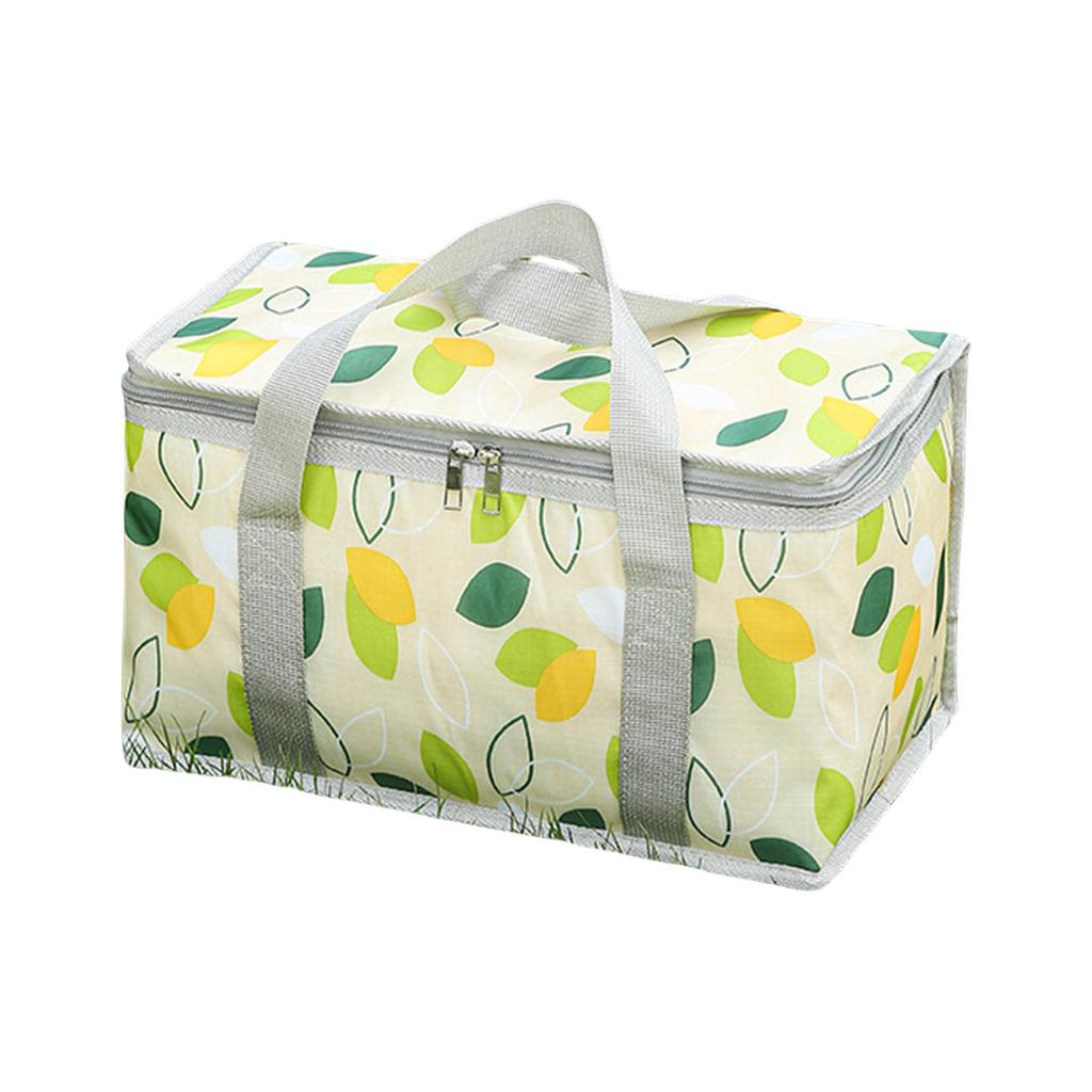 Insulated Picnic Bag with Zippered Top Reusable Beach Coolers Bag Large Capacity Insulated Camping Coolers Storage Bag