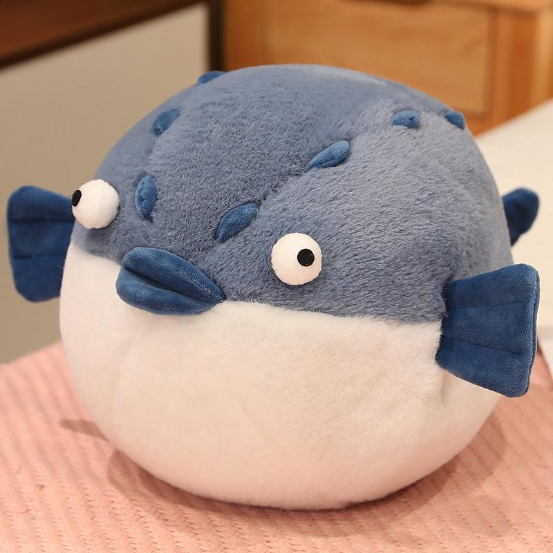 Round And Plump River Puffer Crocodile Plush Toy Sleep Pillow Stuffed Animal Doll