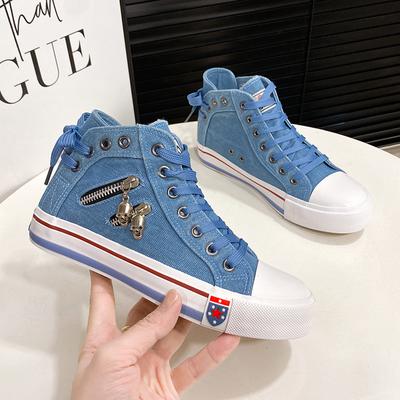 Denim High-top Canvas Shoes Women's Korean Casual Shoes