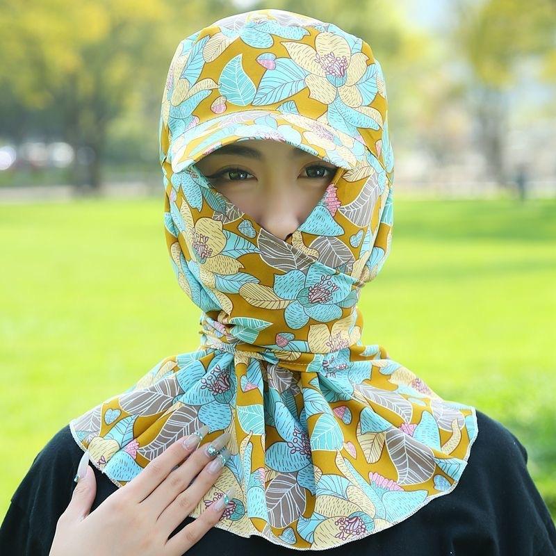Portable Picking Tea Hat Flower Neck Protection Hat Anti-UV Sunshade Shawl Cap  Women