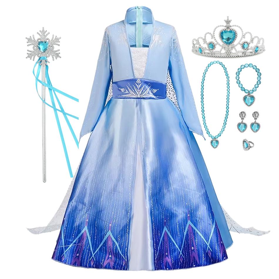 Girls Princess Dress Snow Queen Costume Carnival Party Halloween Kids Clothes Birthday Party Dress