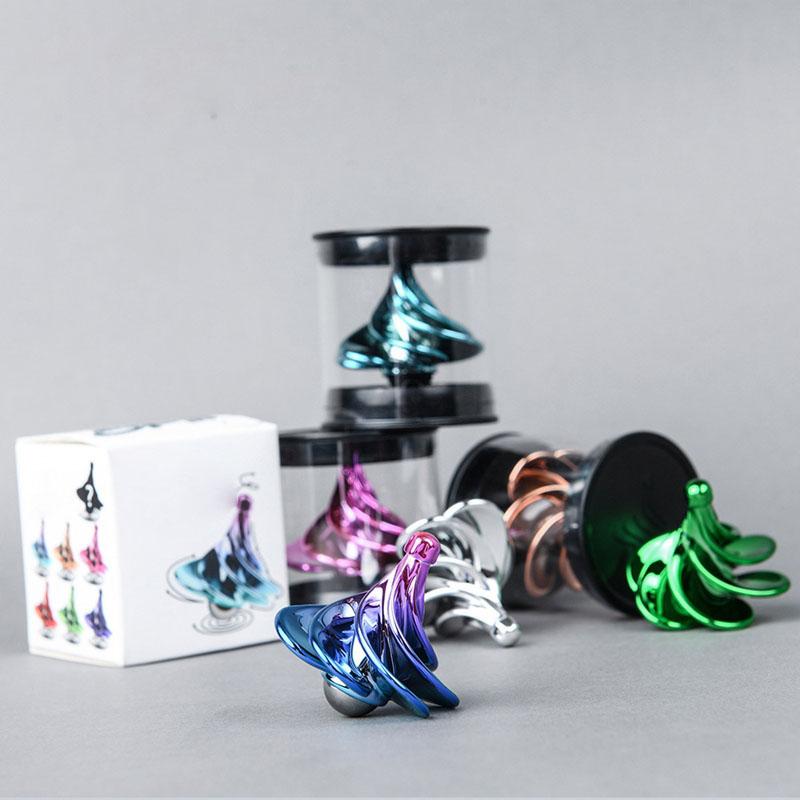 WINSPIN Toy Pneumatic Gyro Portable Fingertip Decompression Desktop Toy Wind Blowing Rotating Multicolor Gyro Children's Gift