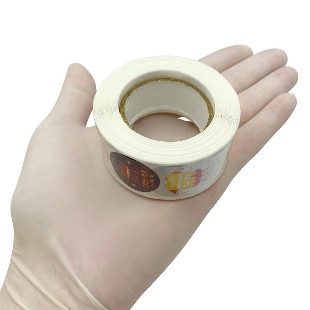 EDEN Cute Colorful Happy Birthday Gift 8 Approximately 500 Stickers Stickers x 8 Perfect for Decorating Birthday Gifts Stickers, Designs, 2.5cm Round,