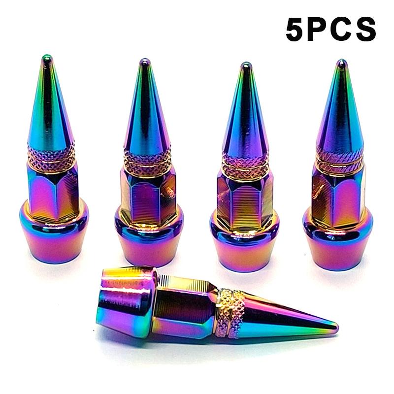 4/5PCS Tire Valve Stem Caps Anodized Aluminum Wheel Valve Covers Accessories Universal Cars SUVs Bikes Trucks And Motorcycles·