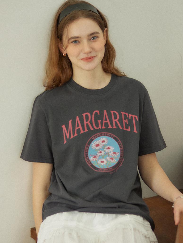 OURHOPE Vermilion Margaret Artwork T-Shirt - Dark Gray