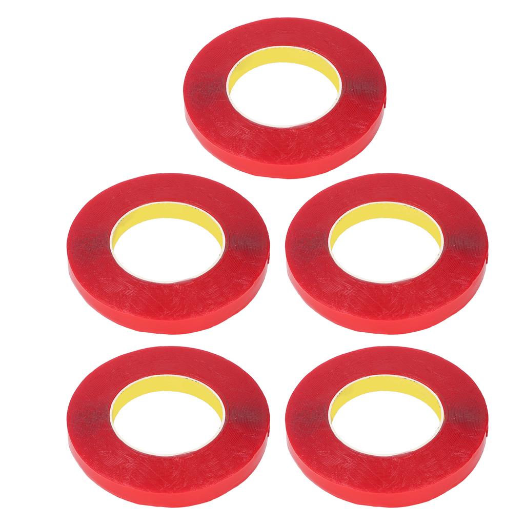 5 Rolls Double Sided Acrylic Tape 0.1mm Thick 15mm Wide 10m Long Removable Heavy Duty Mounting Tape