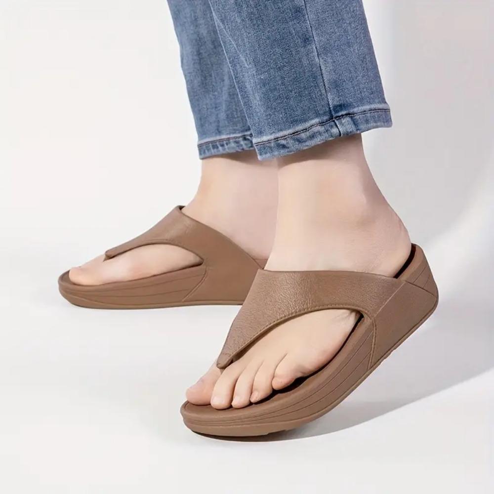 2025 Women's Summer Fashion Slippers - Casual Non-slip Thick Sole, EVA Material Open Toe Beach Shoes