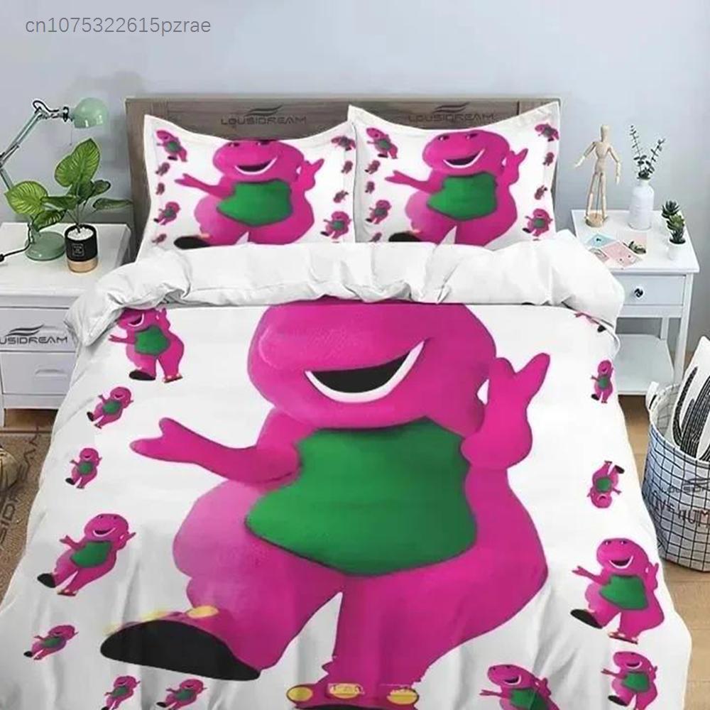 Stampa 3D Amici di Barney Set Biancheria da Letto Carino Cartoni Animati Camera da Letto Morbido Copriletto Moderno Copripiumino Confortevole Coperta Federa