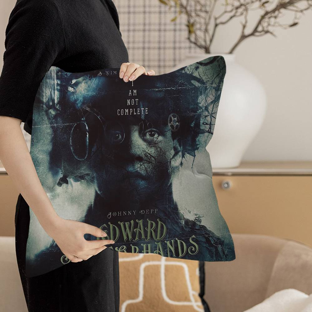 

Movie E-Edward S-Scissorhands Cushion Cover Polyester Sofa Cushions Decorative Throw Pillows Home Decoration Pillowcover 12x12Inch