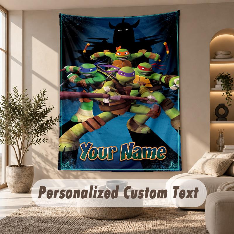Teenage Mutant Ninja Turtles Tapestry, Personalized Custom Text, Wall Hanging Tapestry For Living Room Home Wall Decor