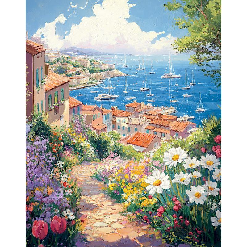 CHENISTORY Paint By Numbers For Adults Pink Scenery Handpainted Oil Painting Picture Drawing For Home Decor Unique Gift